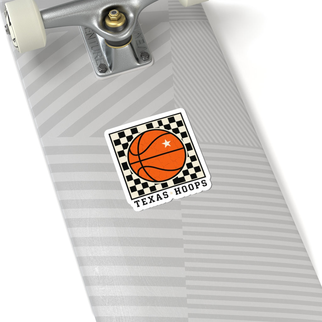 Texas Hoops Basketball Sticker | Western Typography, State Pride