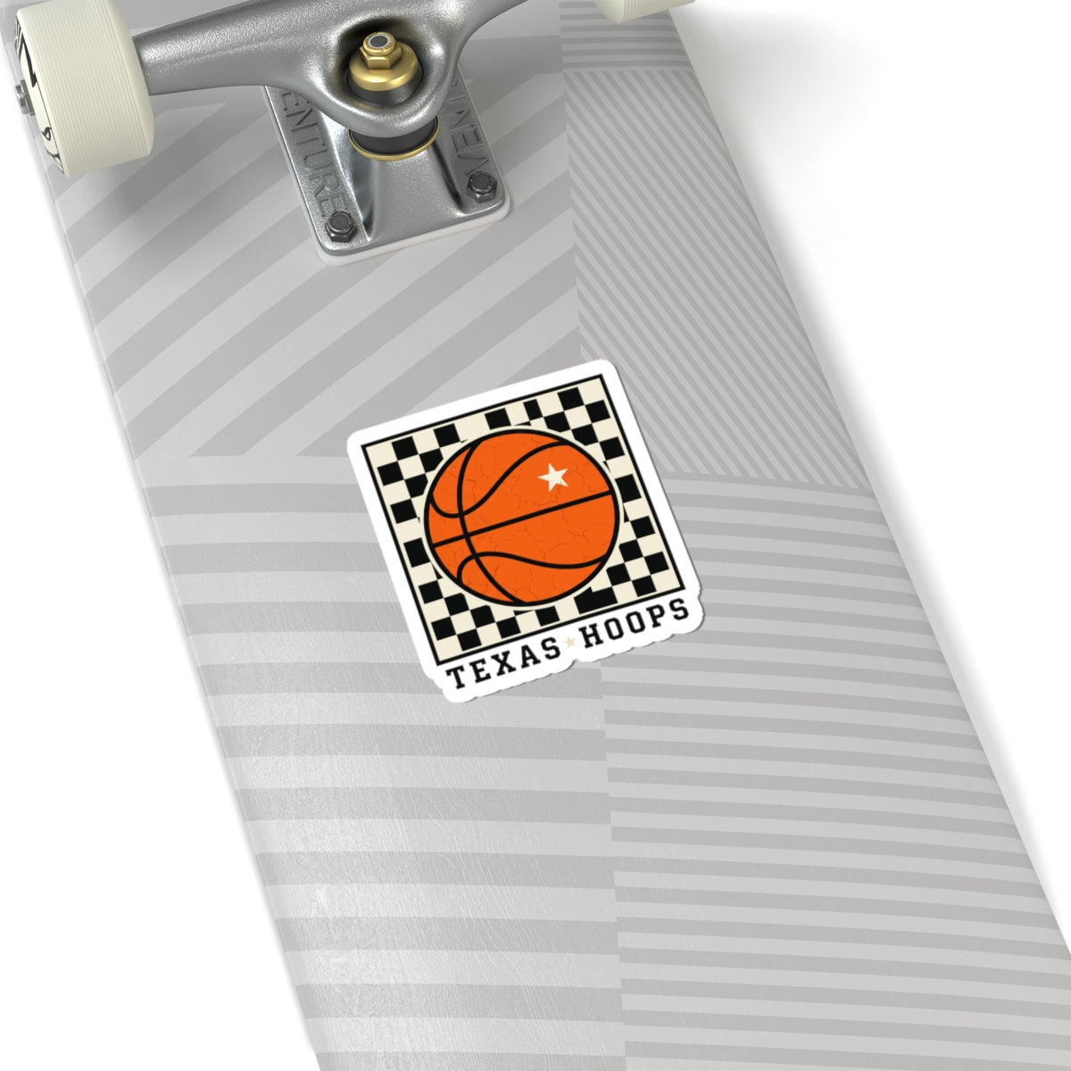 Texas Hoops Basketball Sticker | Western Typography, State Pride