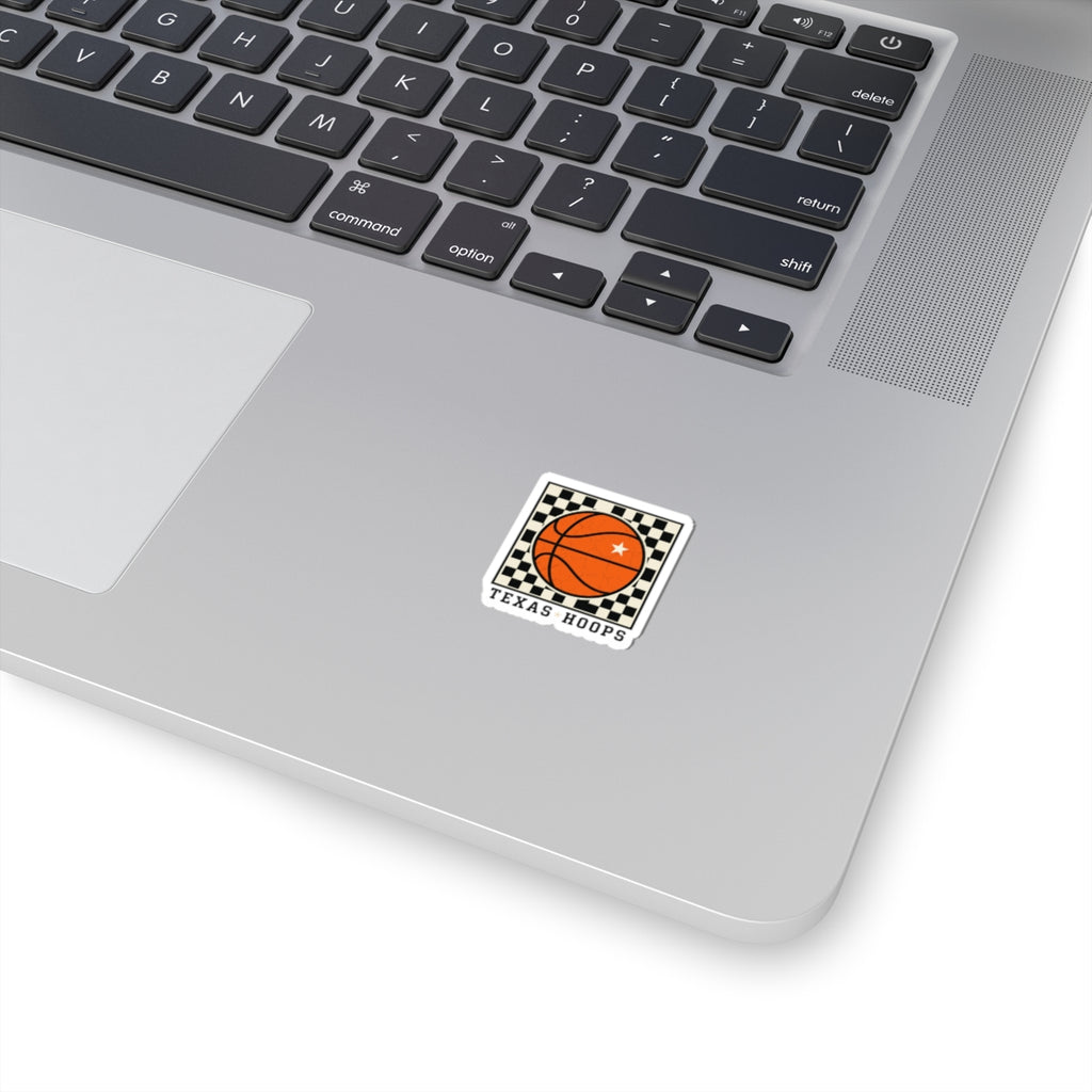 Texas Hoops Basketball Sticker | Western Typography, State Pride