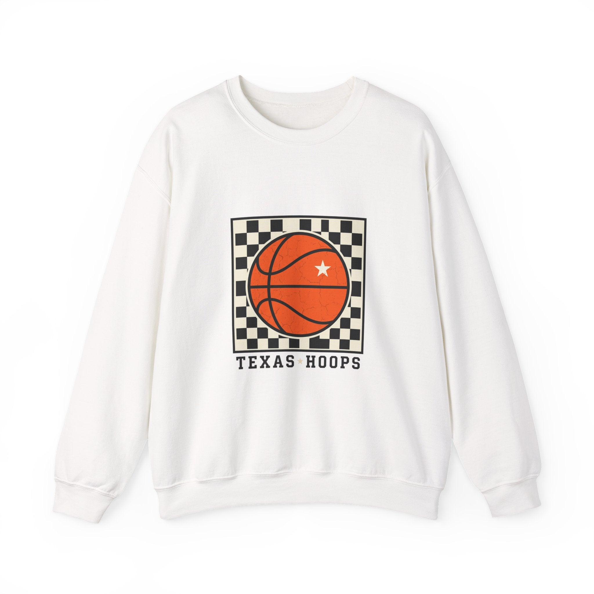 Texas Hoops Basketball Crewneck Sweatshirt | Western Typography, State Pride