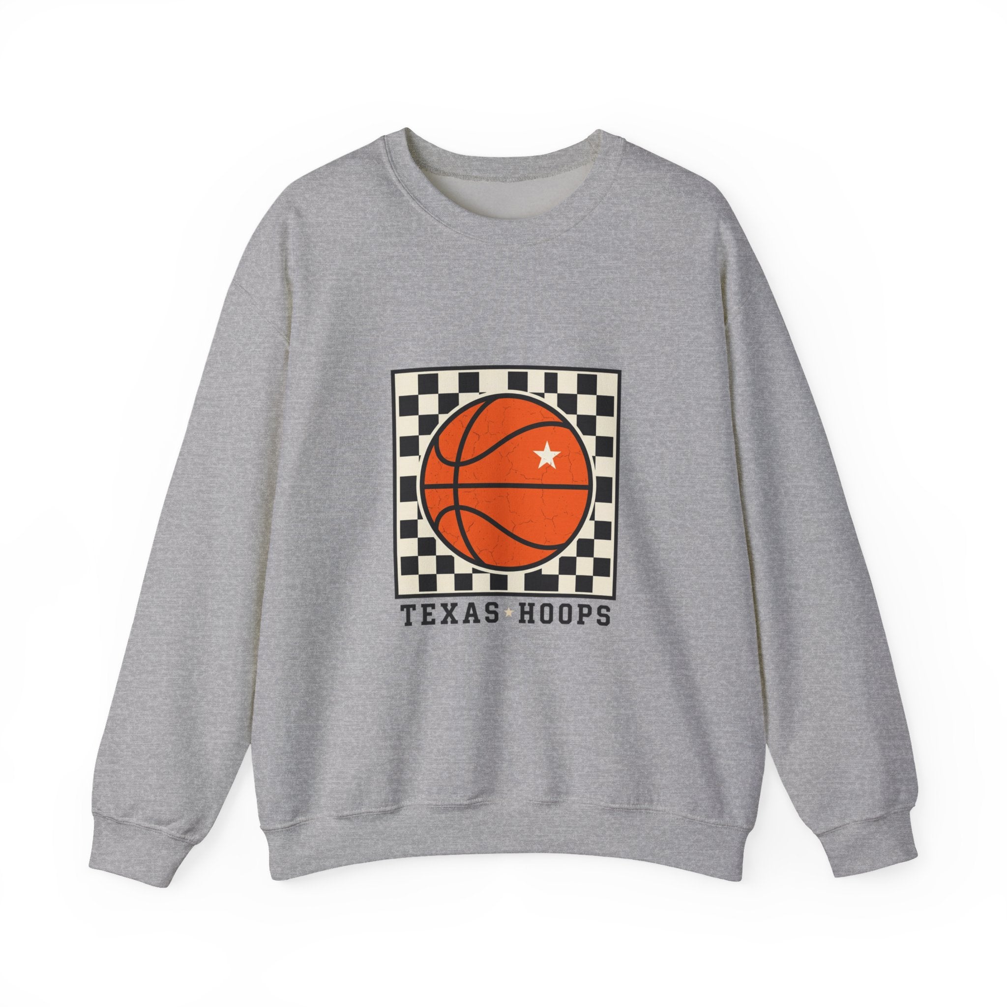 Texas Hoops Basketball Crewneck Sweatshirt | Western Typography, State Pride