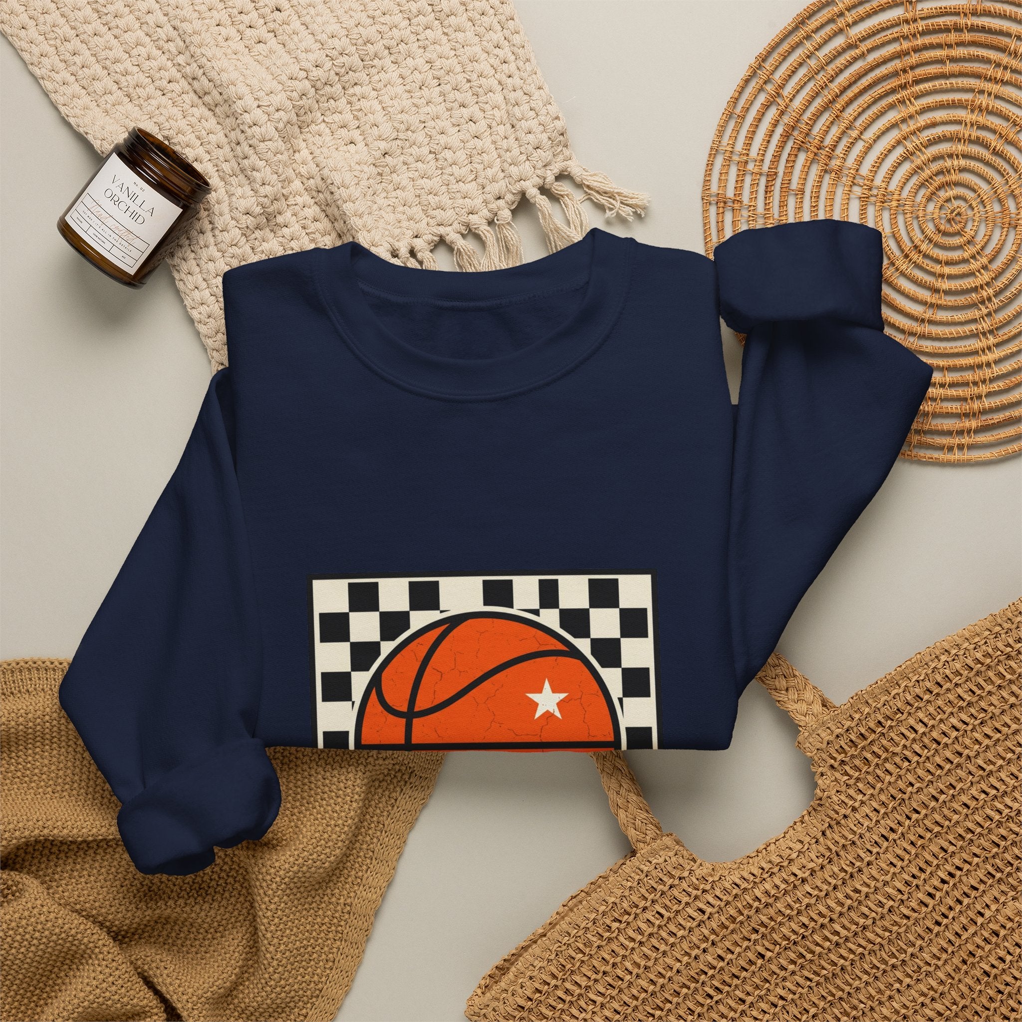 Texas Hoops Basketball Crewneck Sweatshirt | Western Typography, State Pride