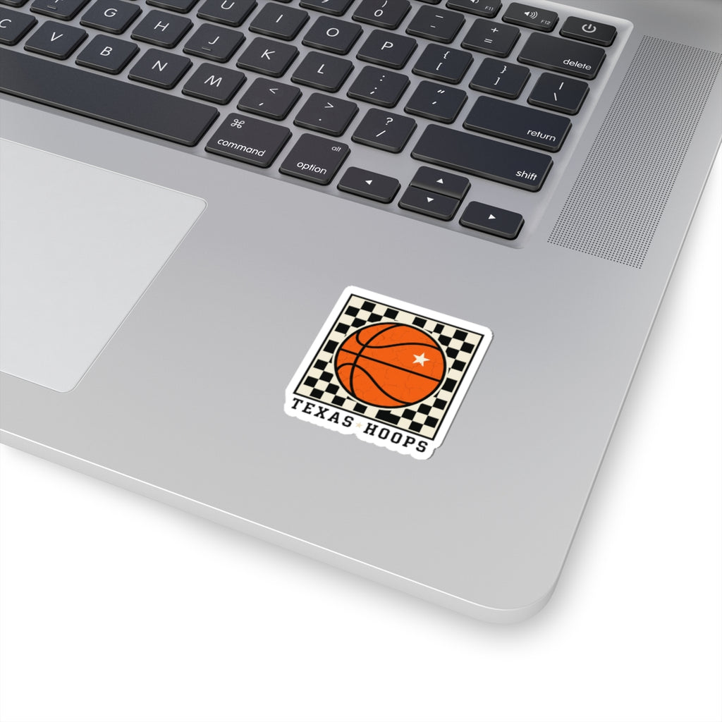 Texas Hoops Basketball Sticker | Western Typography, State Pride