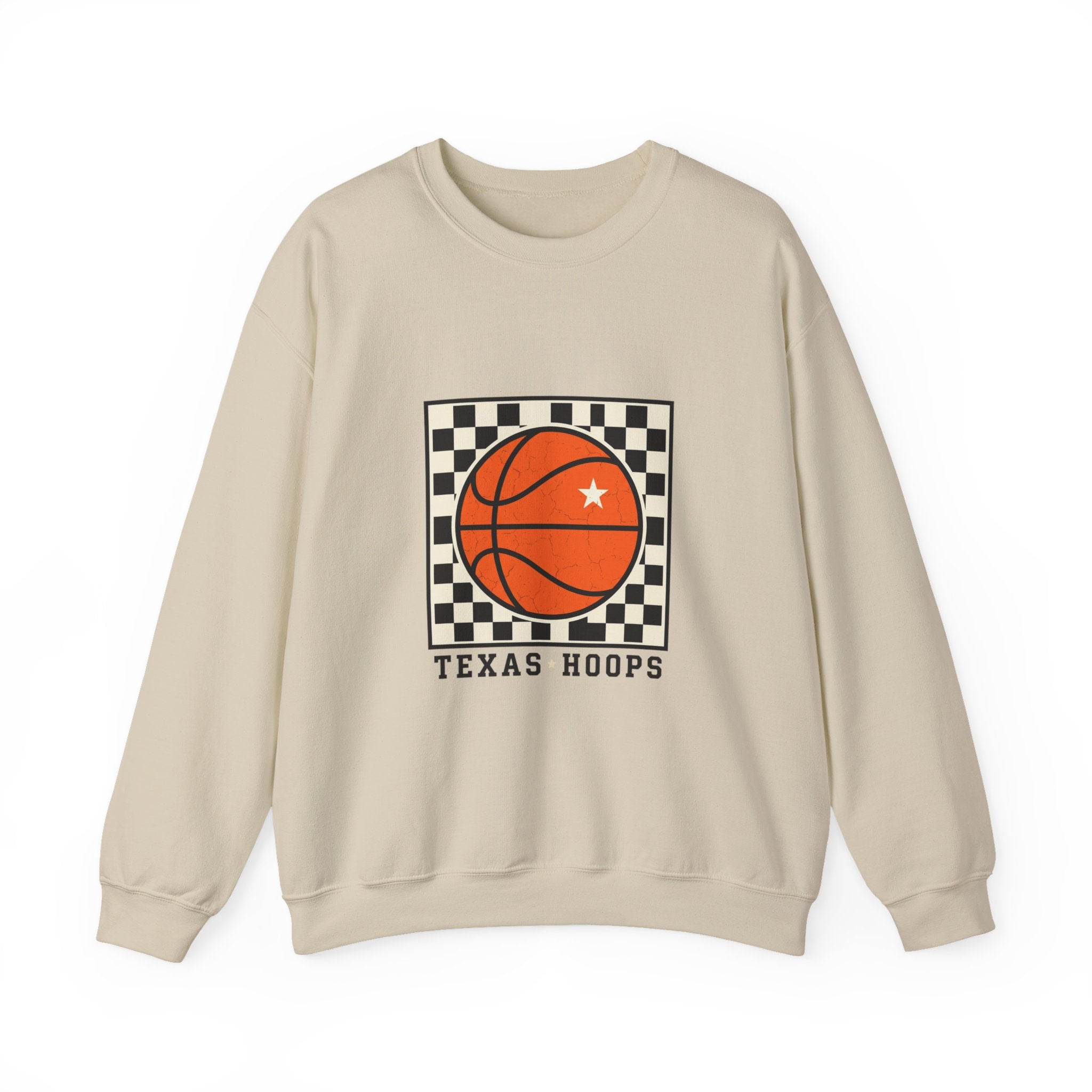 Texas Hoops Basketball Crewneck Sweatshirt | Western Typography, State Pride